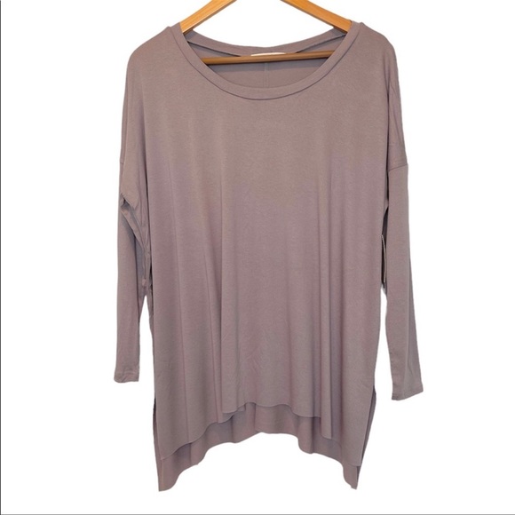 Enti Clothing Long Sleeve Raw Hem Tunic with Side Slits NWT Women’s Large - Picture 3 of 11